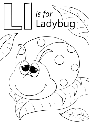 Letter L Is For Ladybug Coloring Page